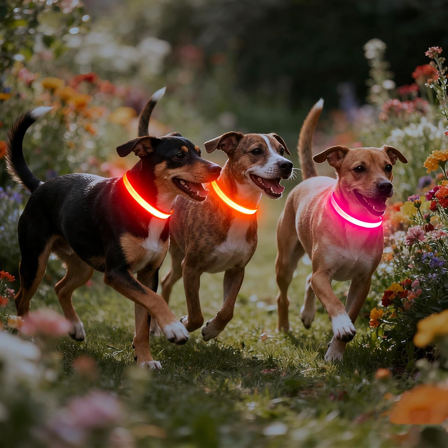 LED Dog Collar, Light up Dog Collar Adjustable USB Rechargeable Super Bright Safety Light Glowing Collars for Dogs(Small,Red)